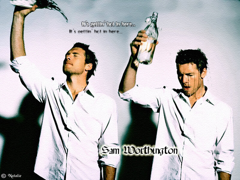 Sam Worthington pouring water