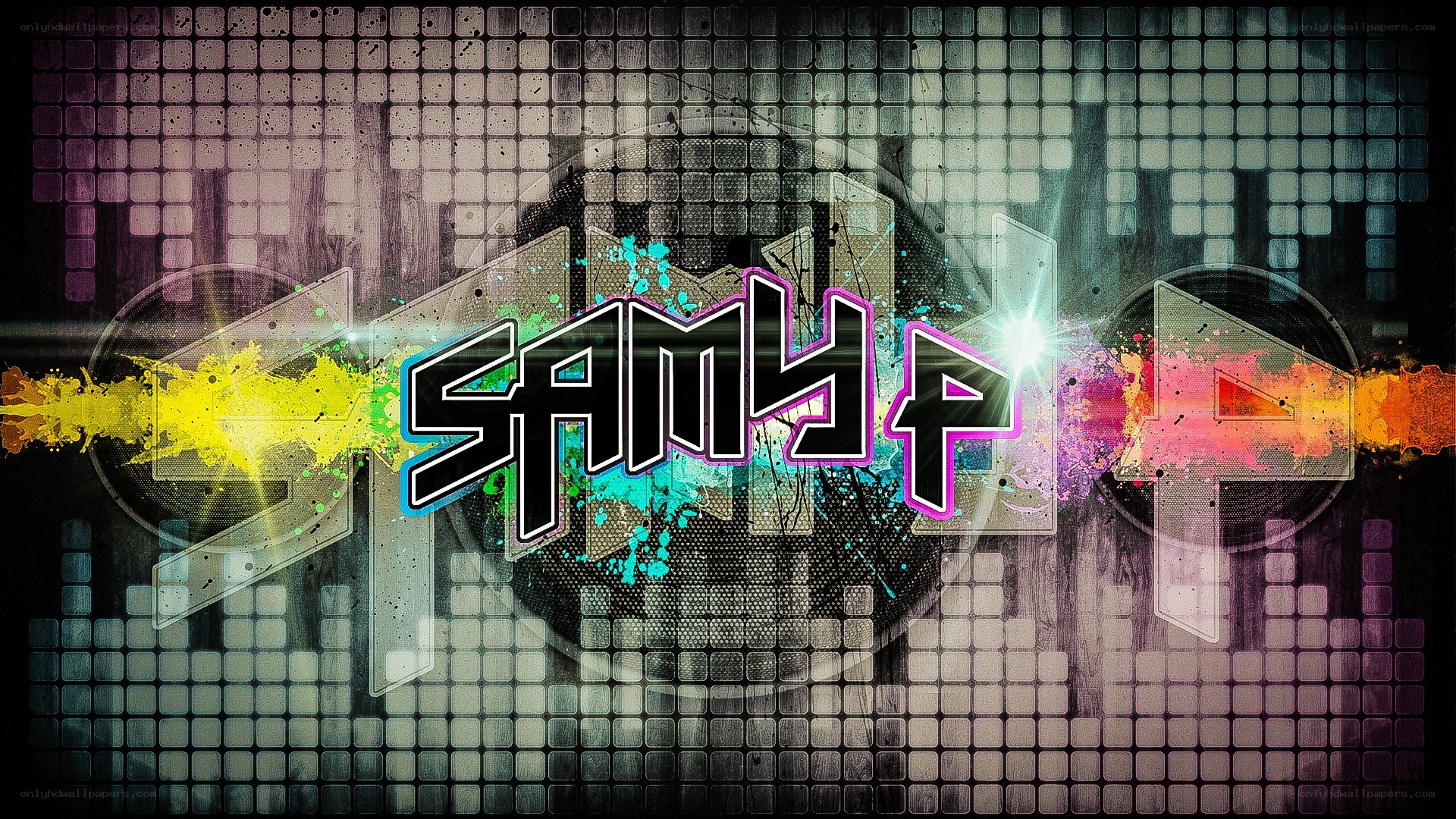 Sammy P logo with vibrant graphics