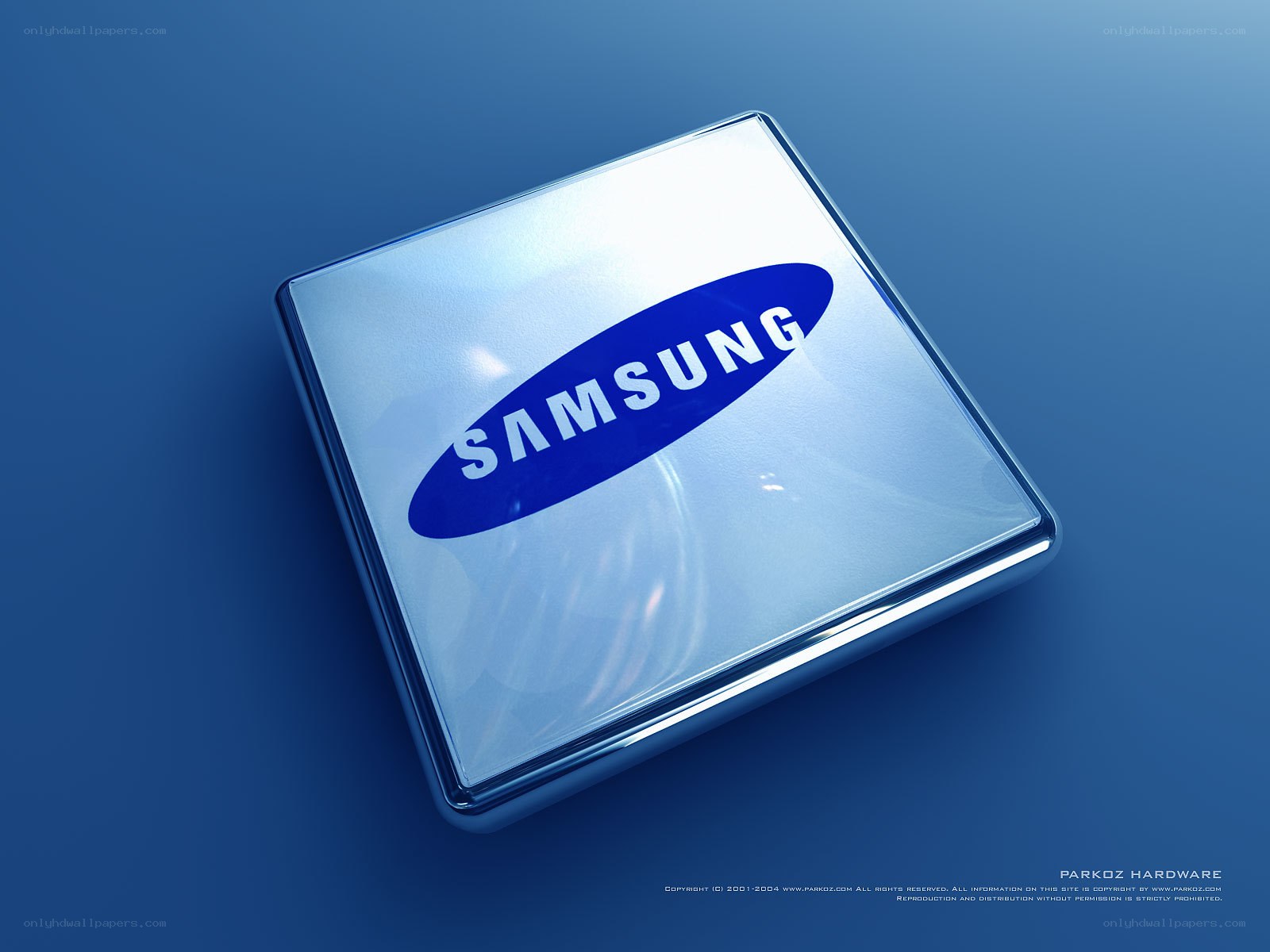 Samsung logo on a blue cube