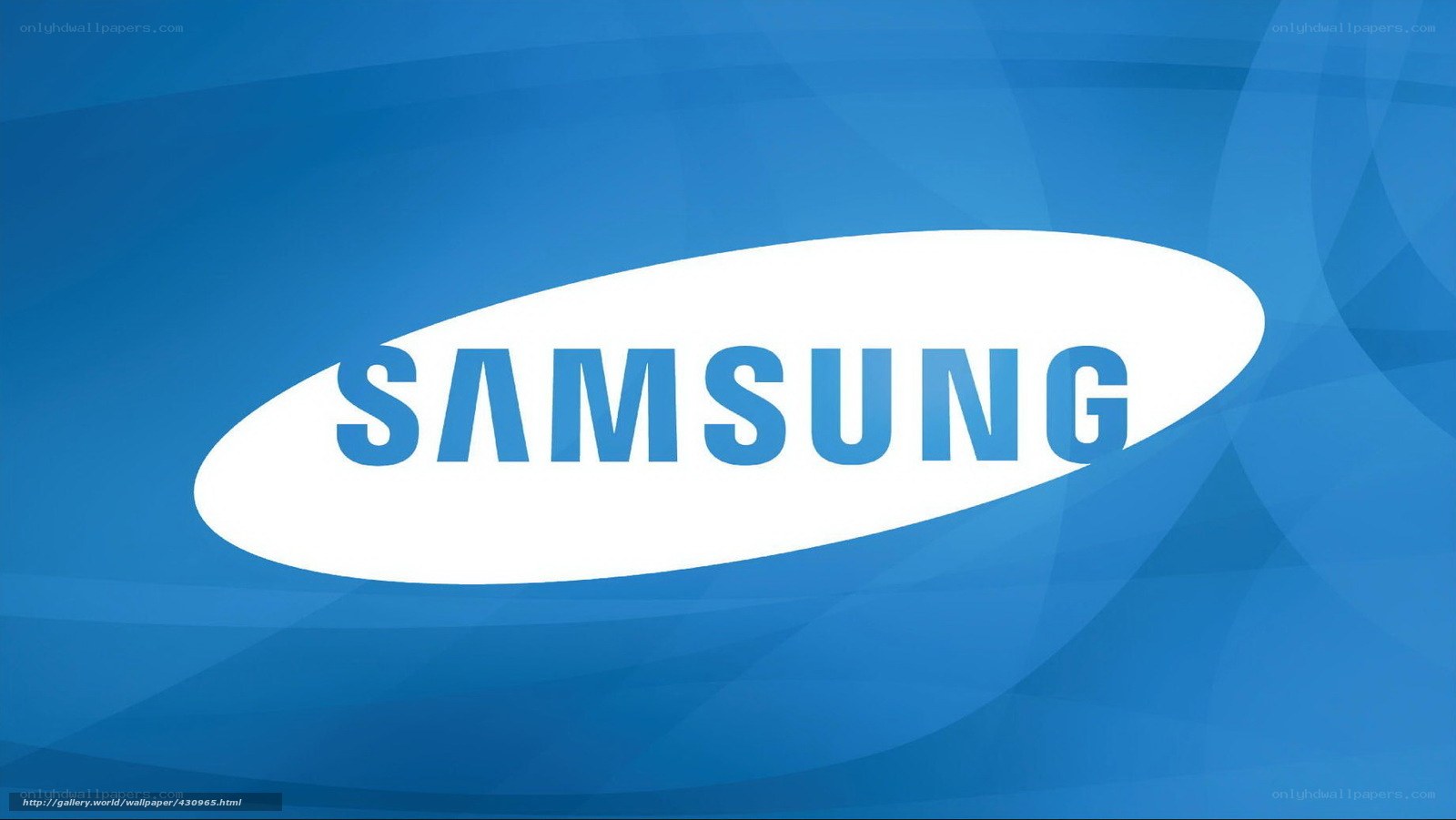 Samsung logo on blue background
