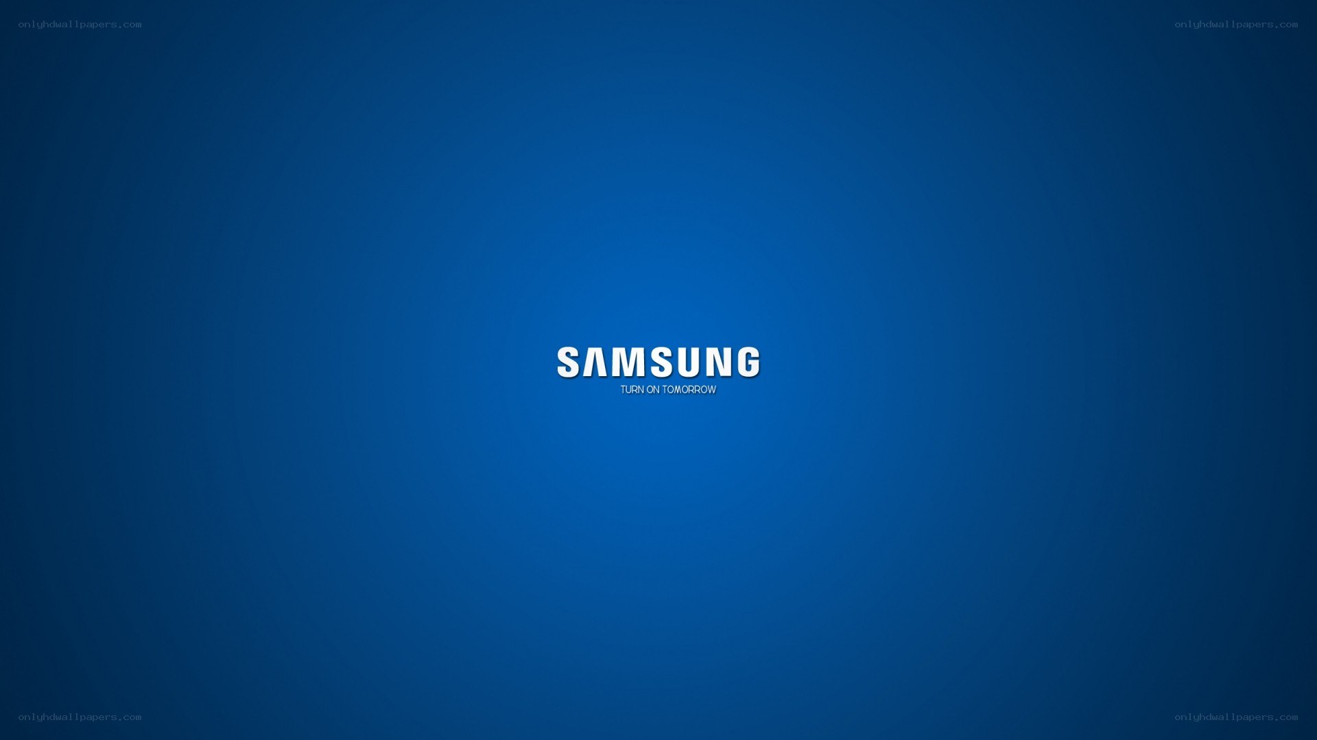 Samsung logo on blue background