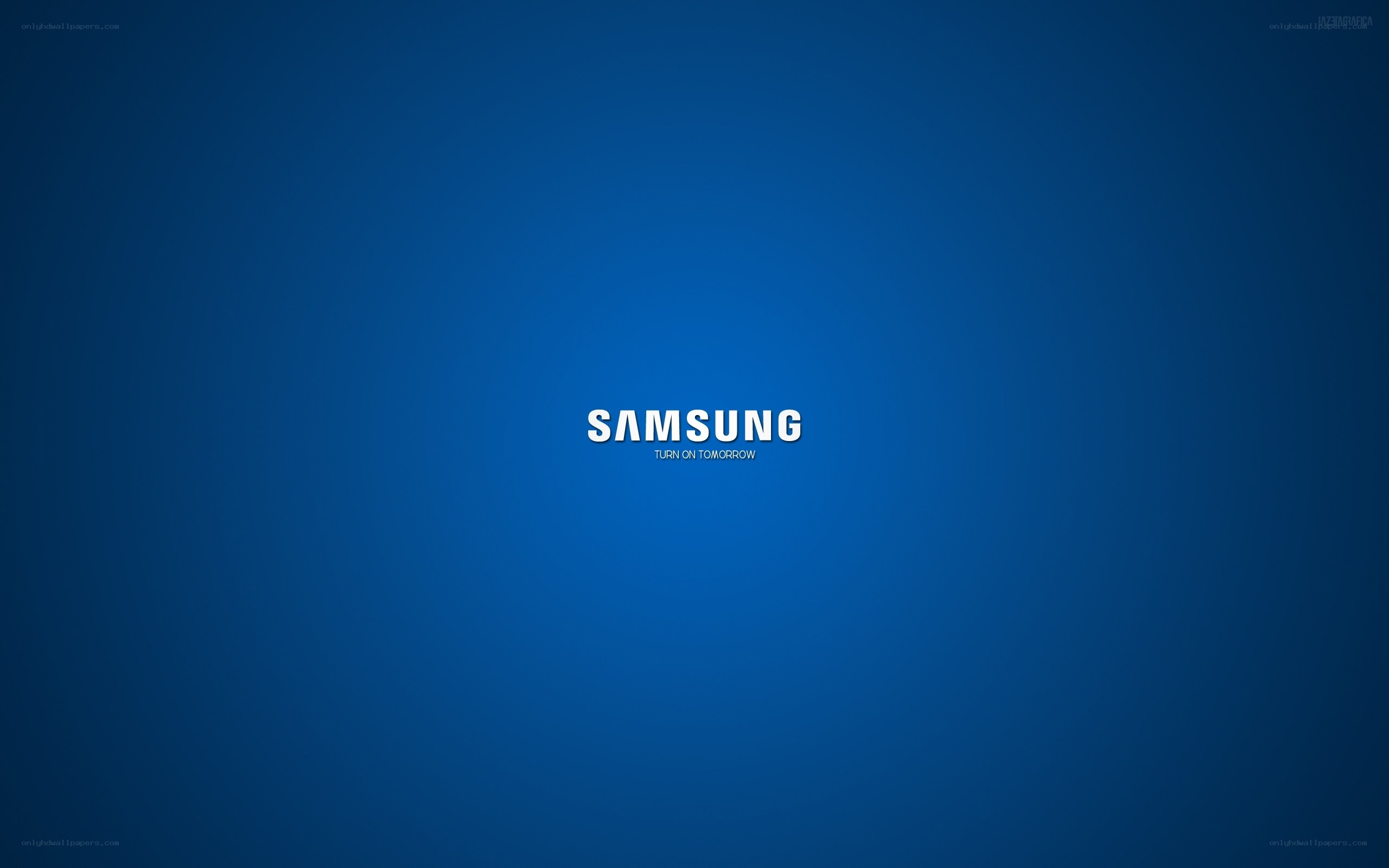 Samsung logo on blue background