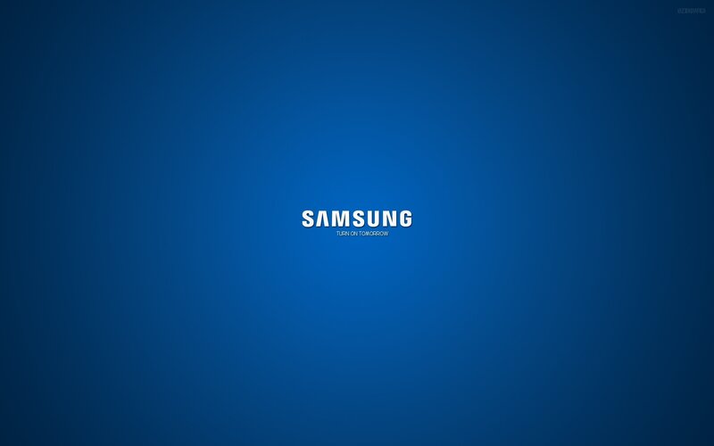 Samsung Logo on Blue — Calm, Minimalist