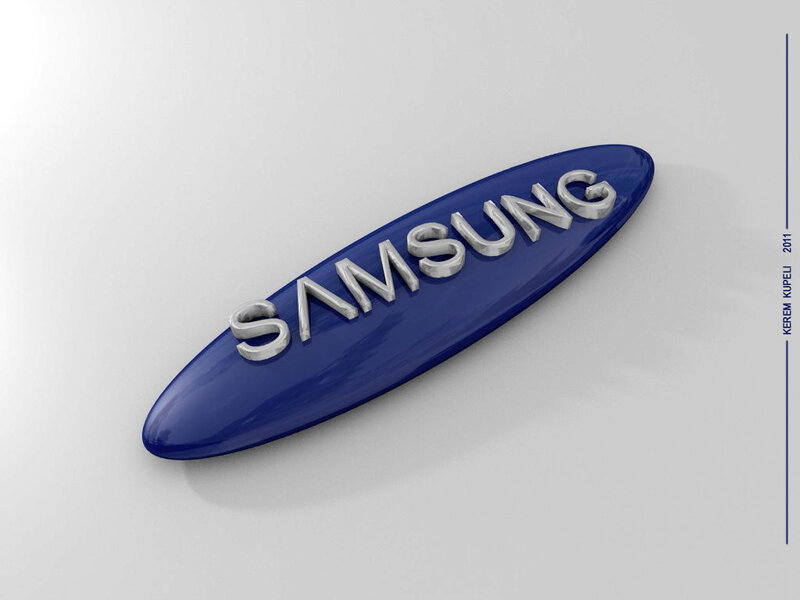 Samsung Logo on Blue Surface — Neutral