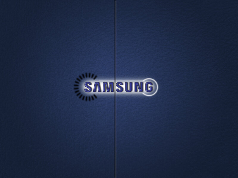 Samsung Logo on Blue Surface