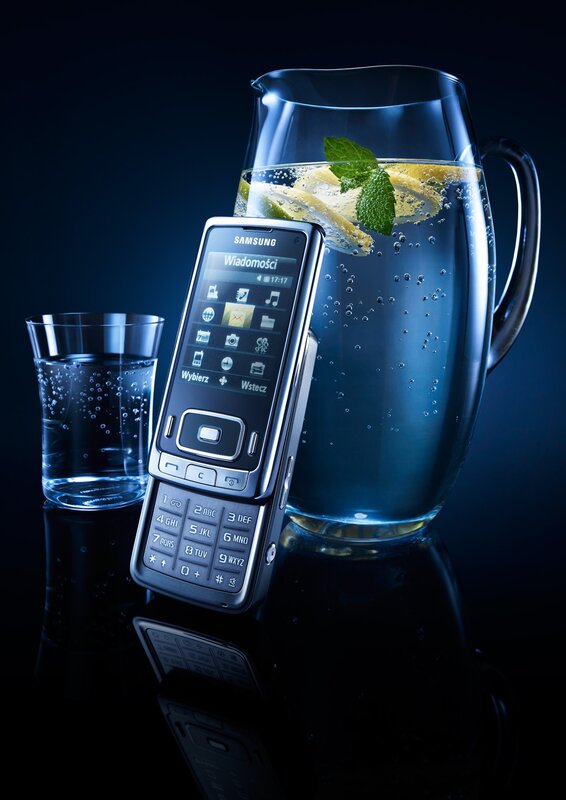 Samsung phone with water pitcher