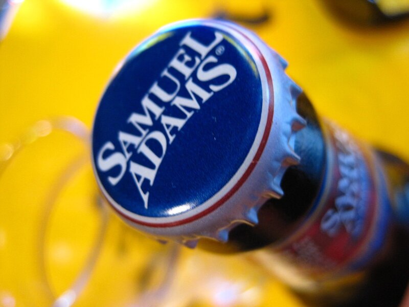 Samuel Adams bottle cap close-up