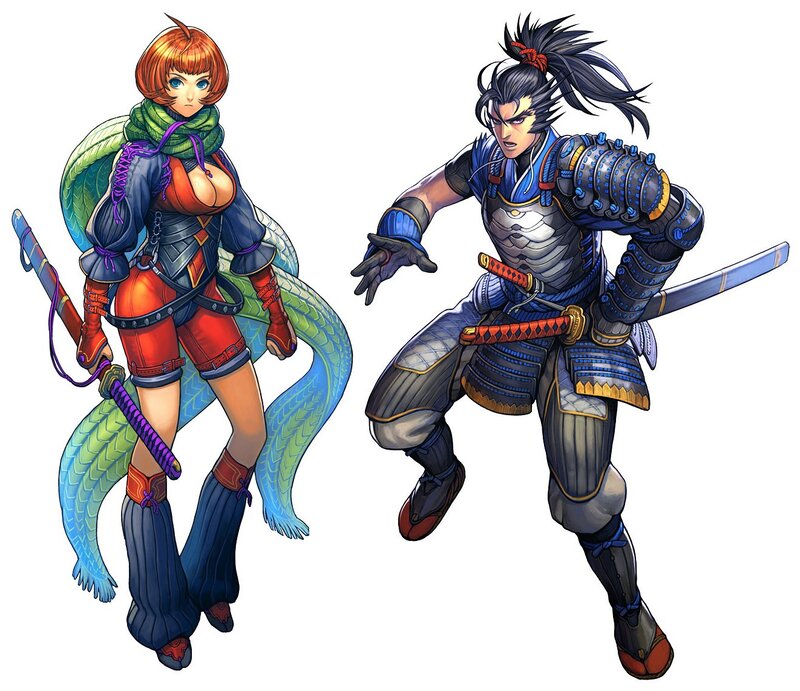 Samurai and dragon warrior characters