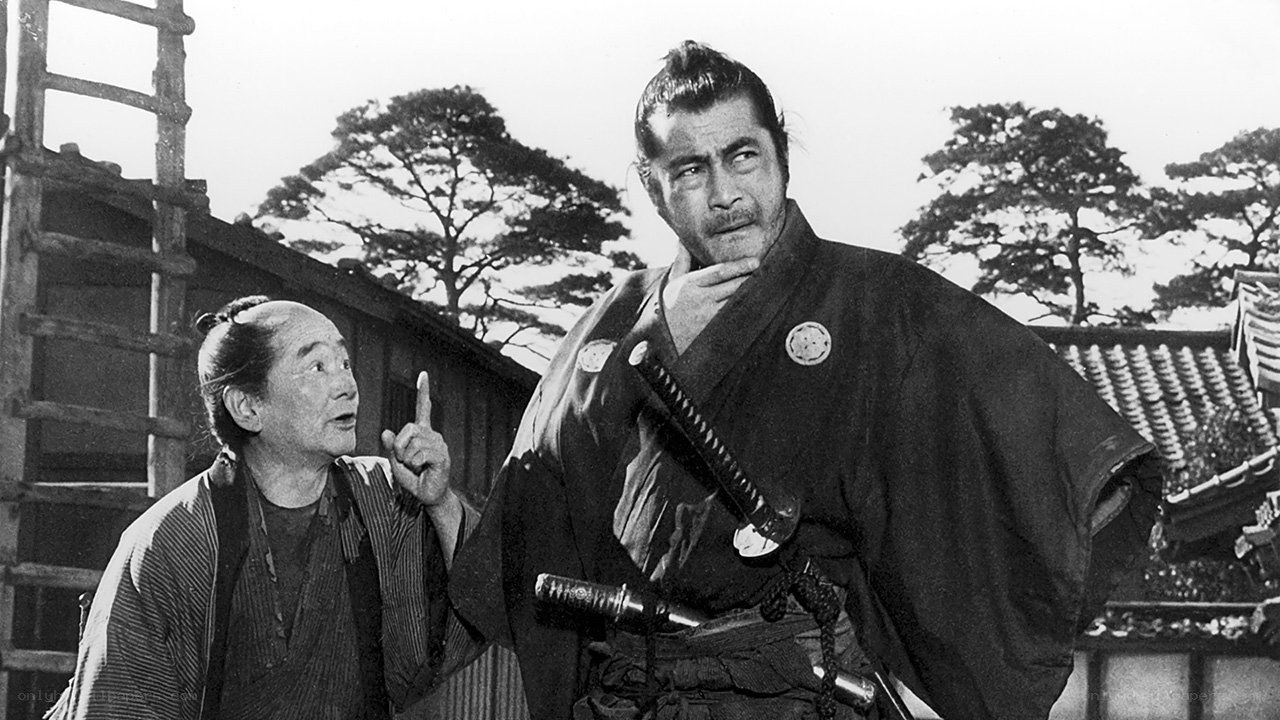 Samurai and townsman in conversation
