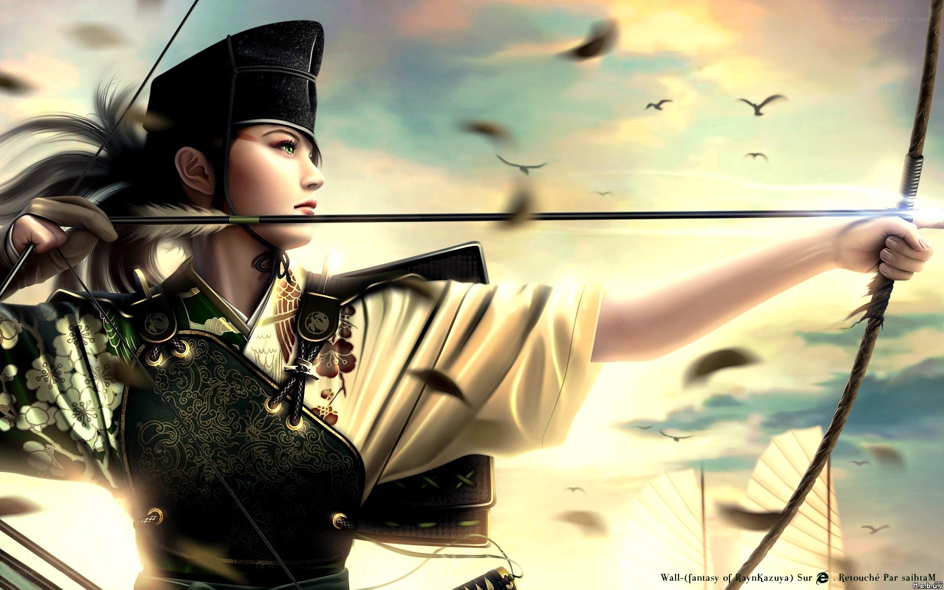 Samurai archer in action