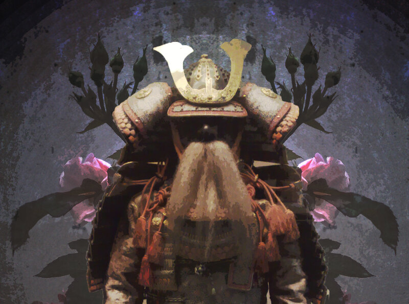 samurai armor with roses