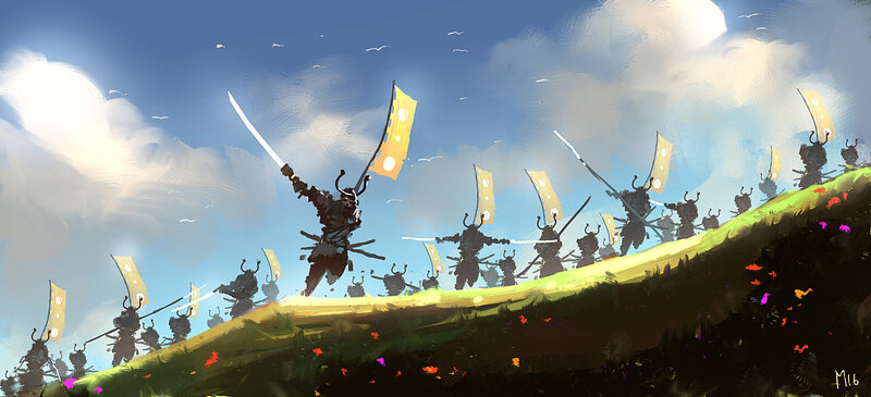 Samurai Army on Hill