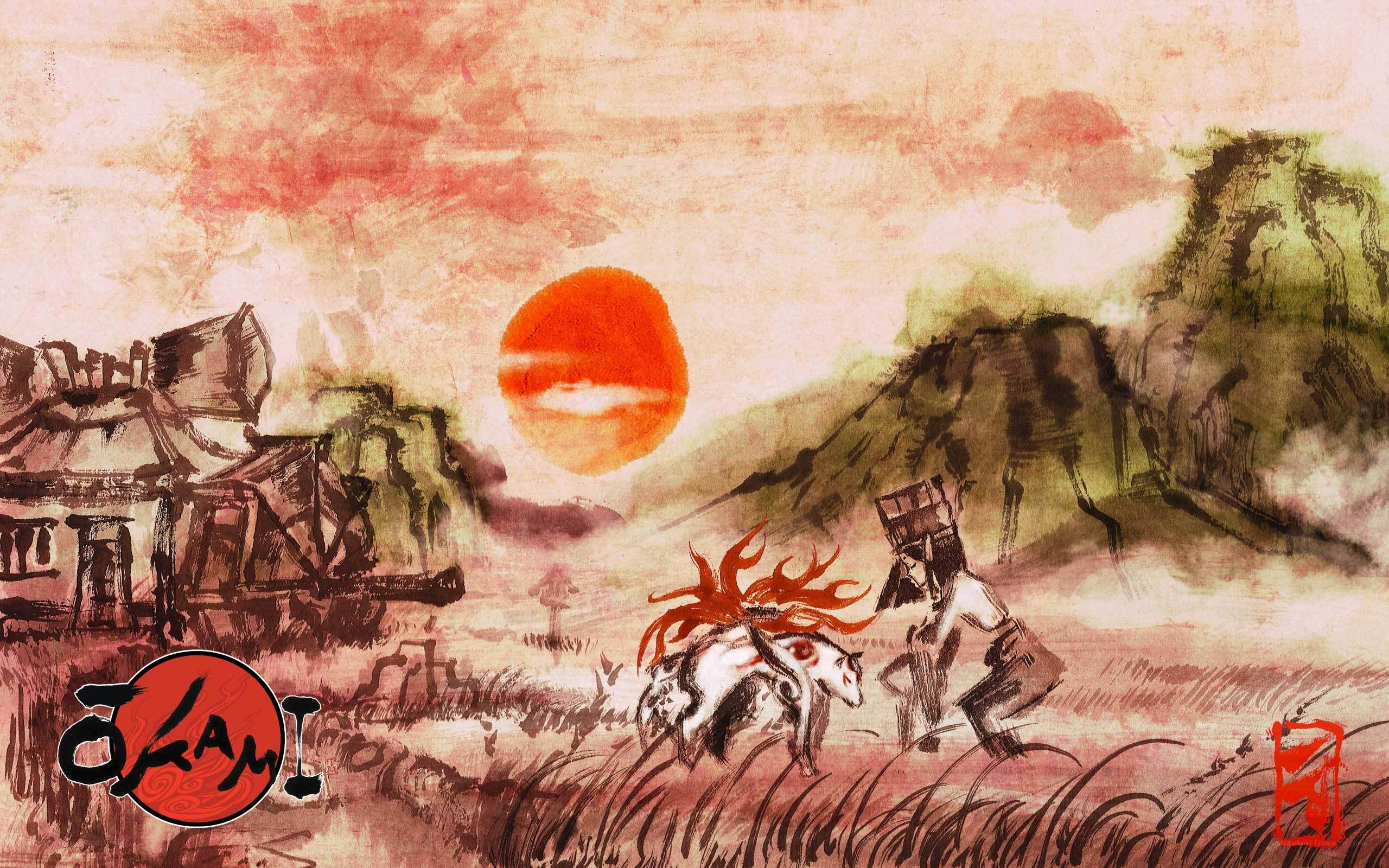 Samurai art at sunset