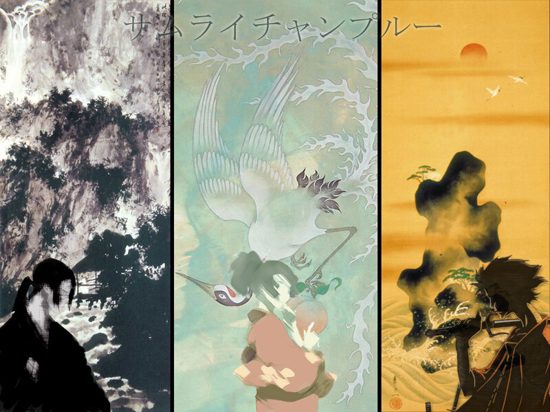 Samurai art collage