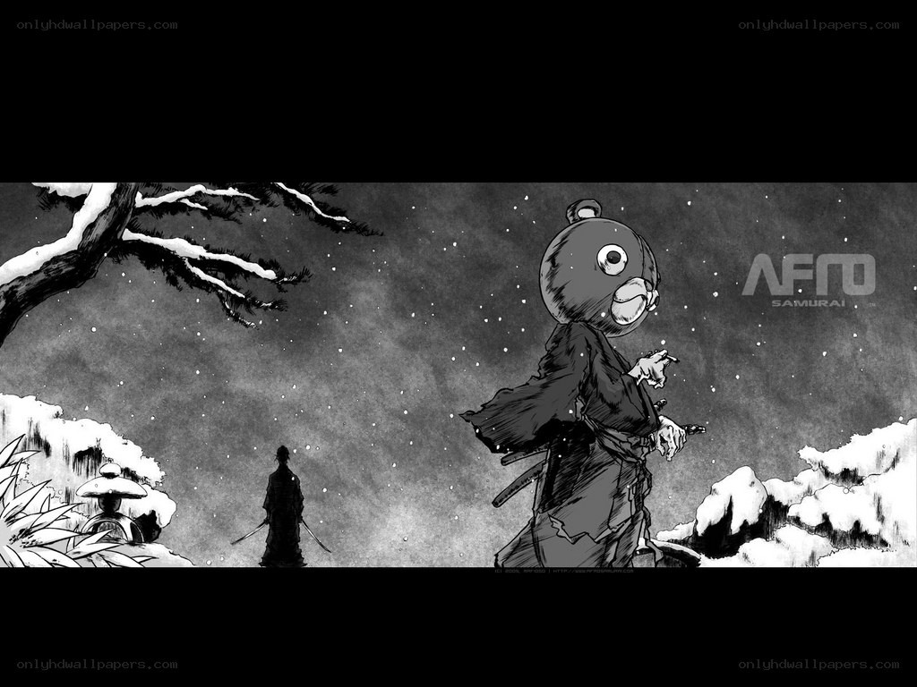 Samurai bear in snow