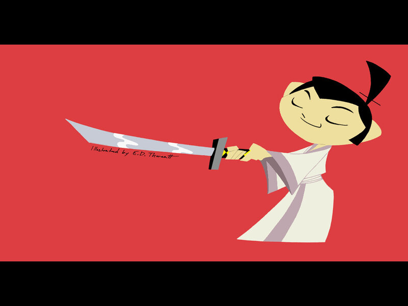 Samurai boy with sword