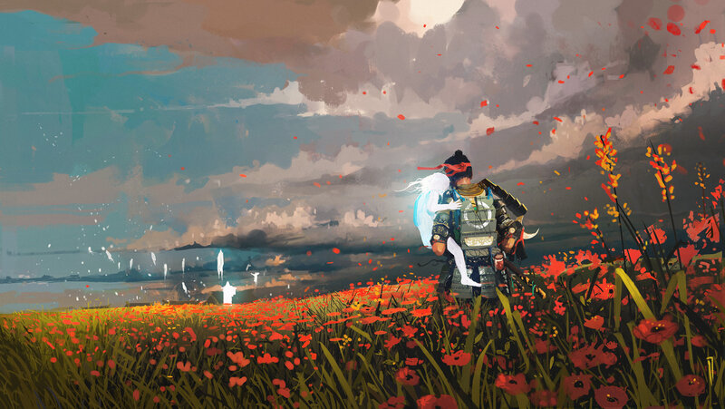 Samurai Carrying a Spirit