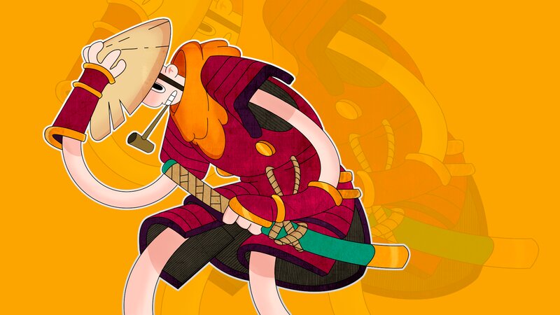 Samurai Character — Orange