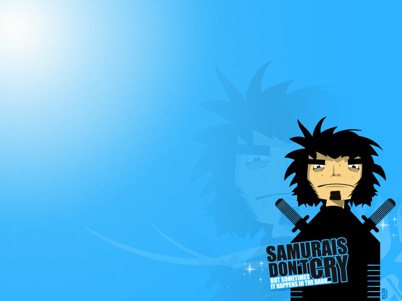 Samurai character with swords
