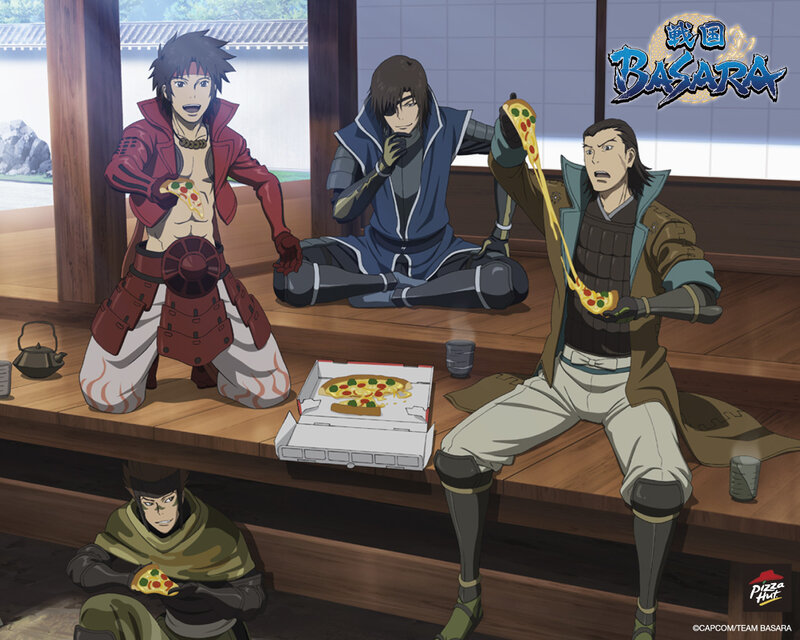 Samurai Characters Eating Pizza
