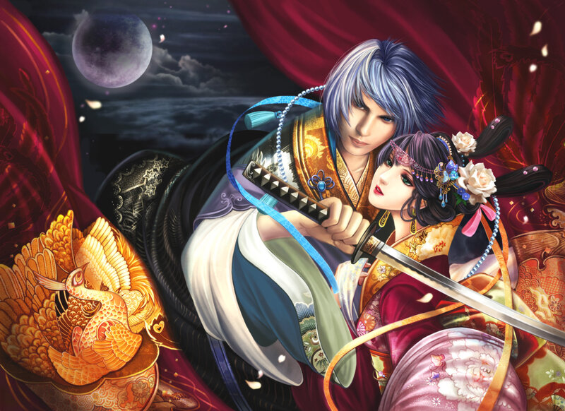 Samurai Couple with Sword