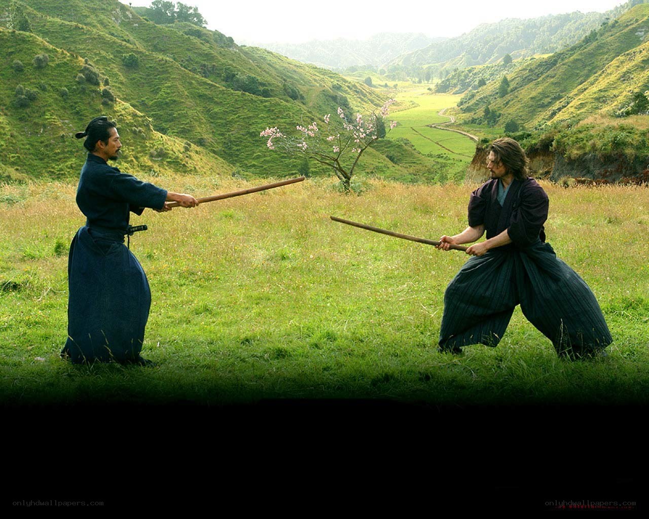 Samurai duel in a valley