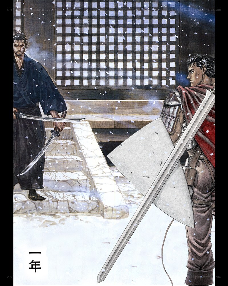 Samurai duel in snow