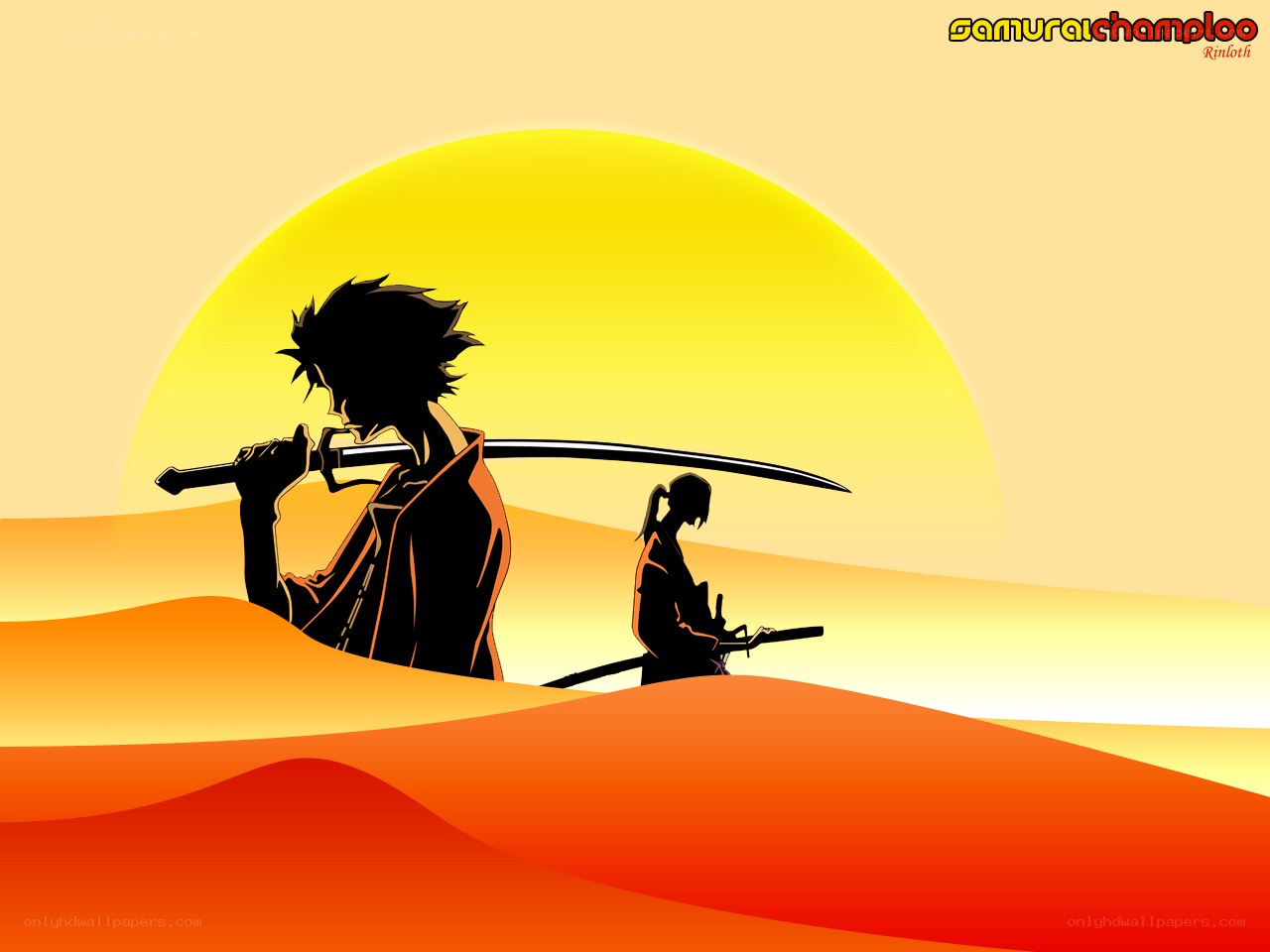 samurai duo at sunset