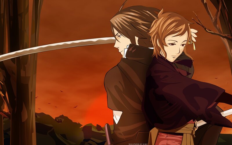 samurai duo at sunset