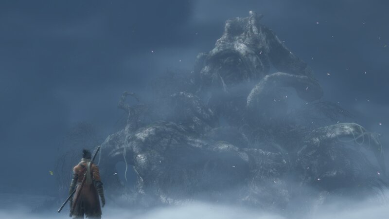Samurai Facing Giant Monster