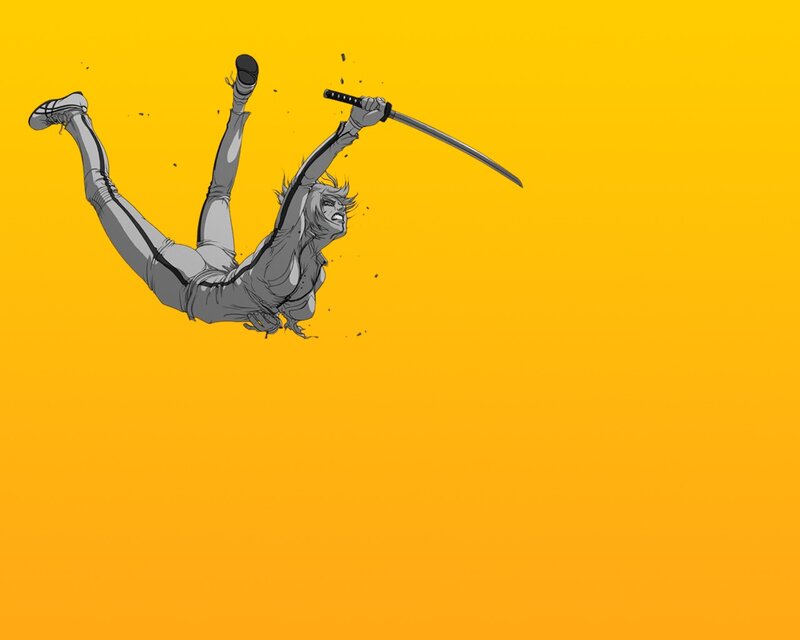 samurai falling with sword