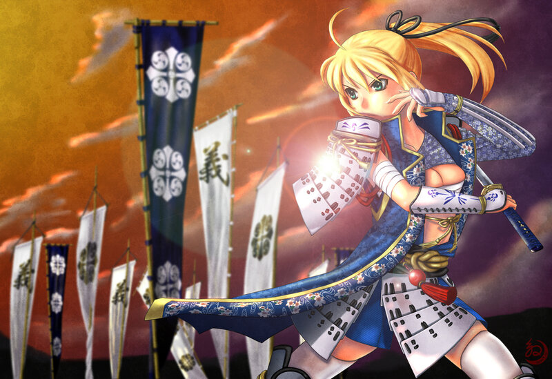 samurai girl in battle