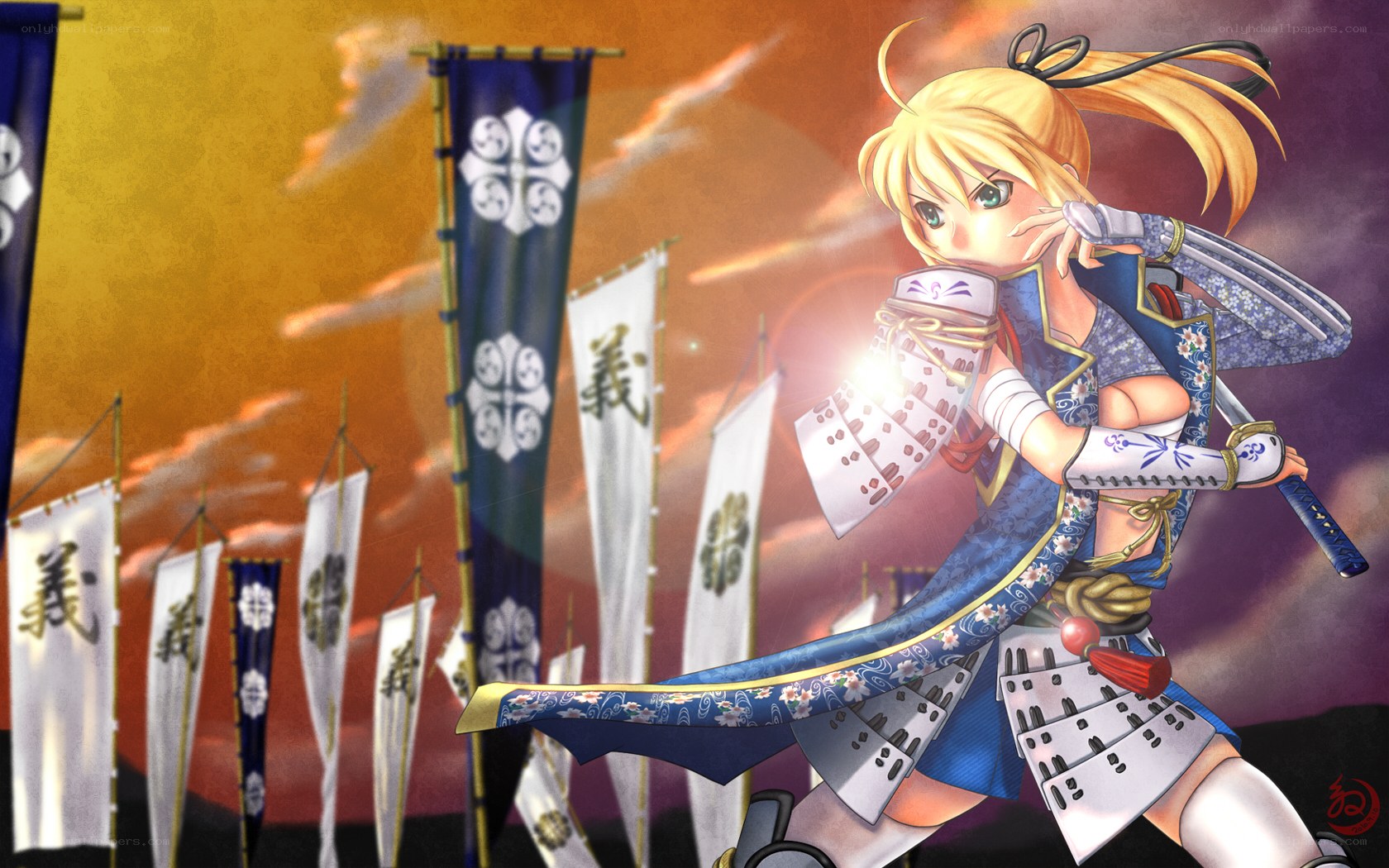 samurai girl in battle