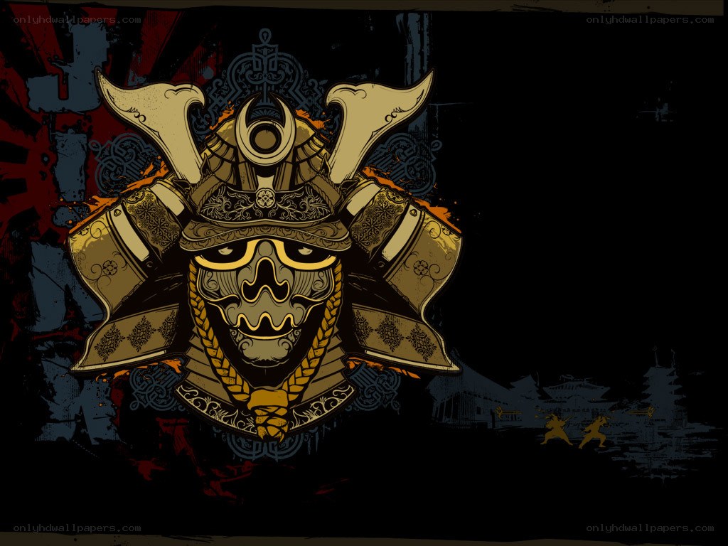 Samurai helmet illustration