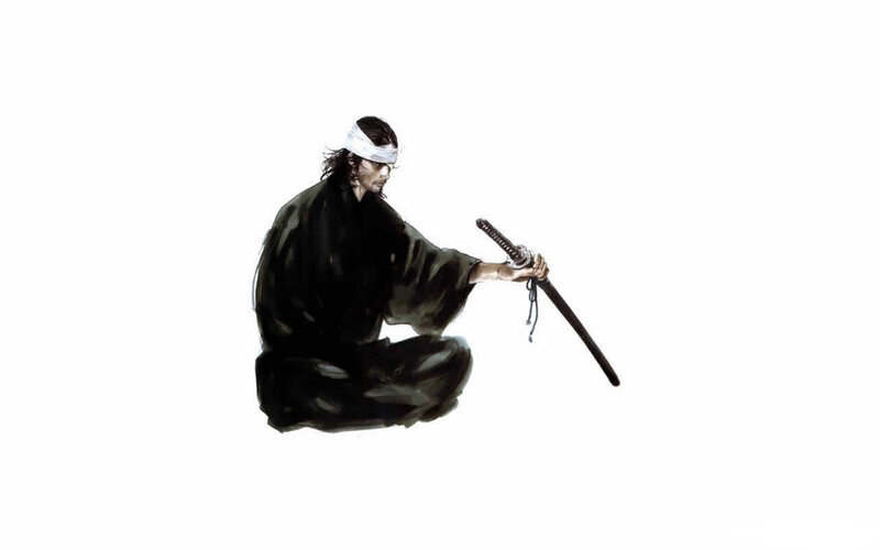 Samurai Holding Sword