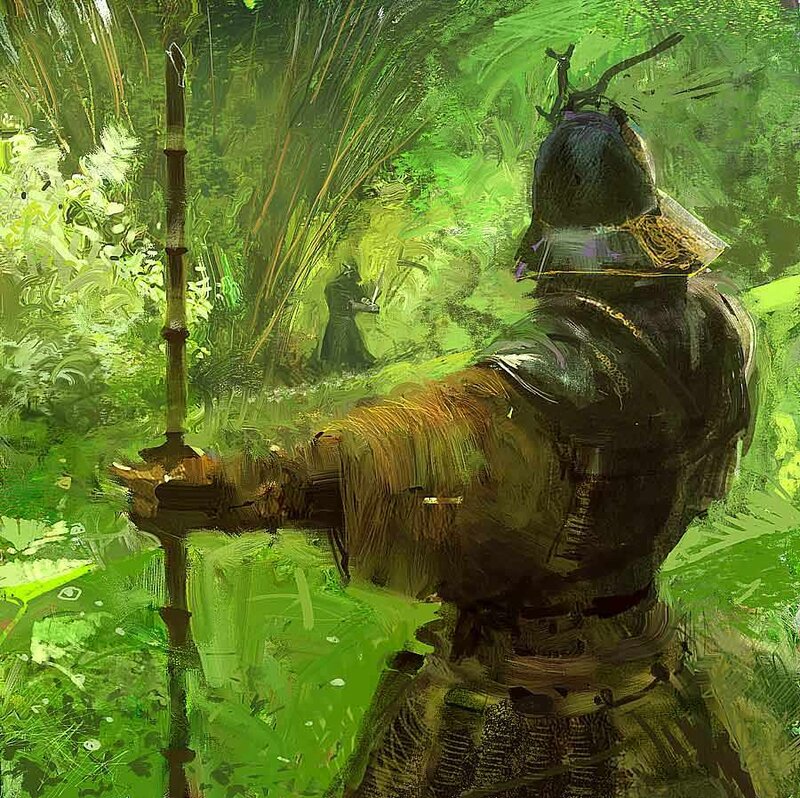 Samurai in a bamboo forest