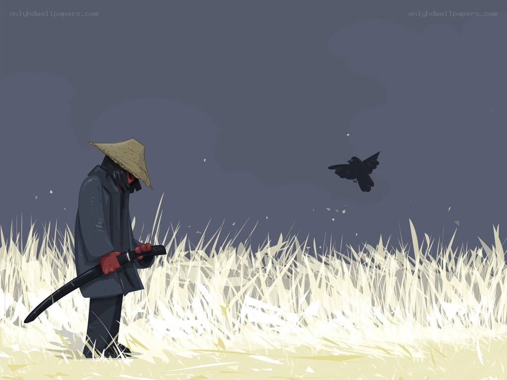 Samurai in a field