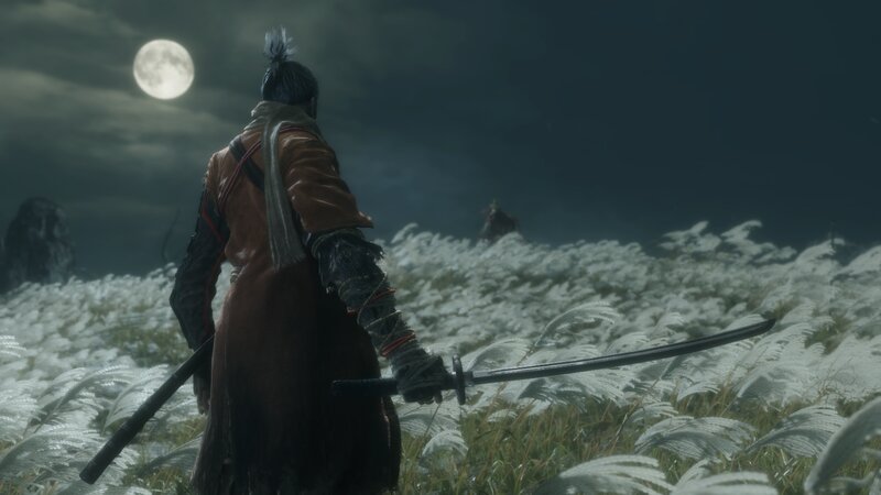 Samurai in a Field — Black, Dramatic