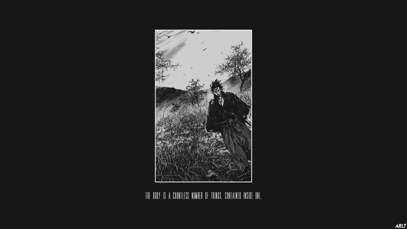 Samurai in a Field — Black
