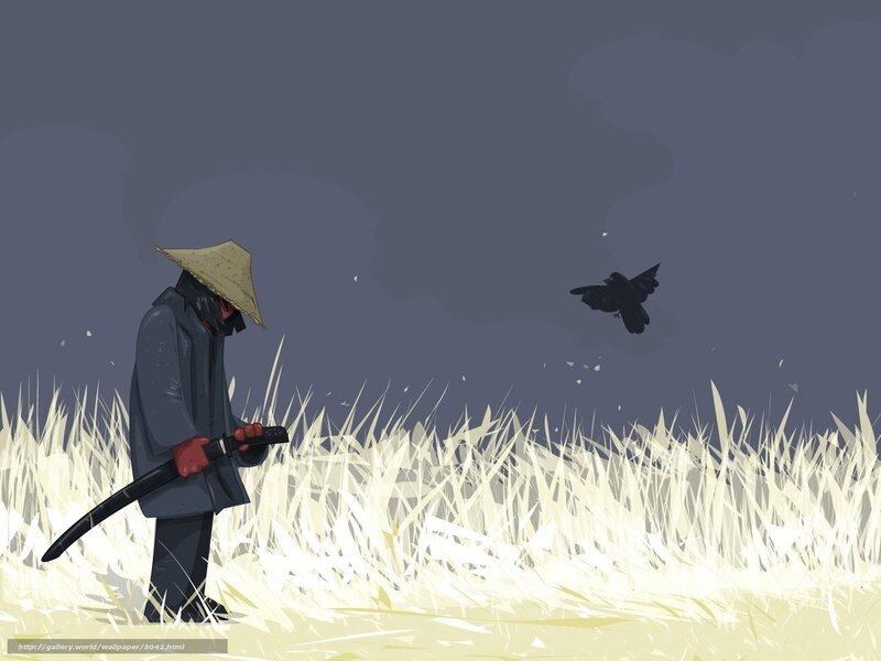 Samurai in a field