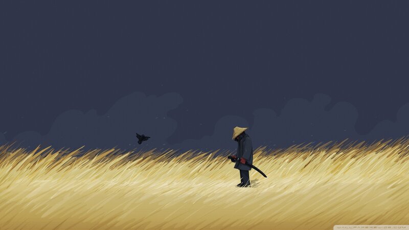 Samurai in a Field — Yellow