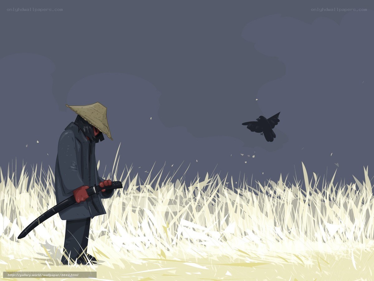 Samurai in a field