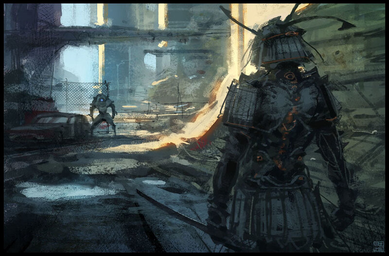 Samurai in a post-apocalyptic city