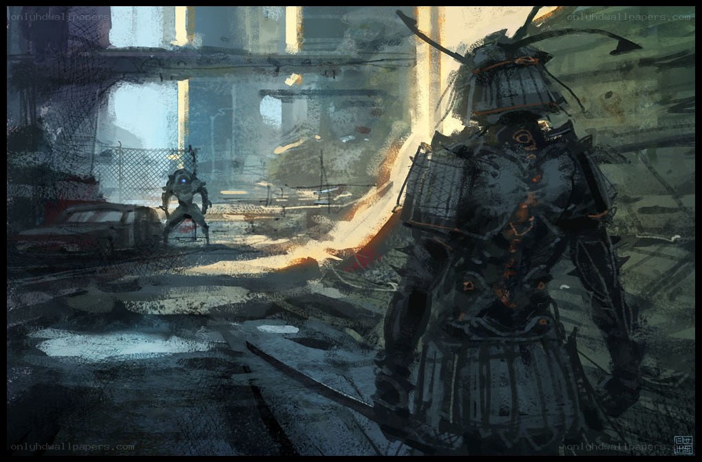Samurai in a post-apocalyptic city