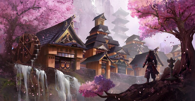 Samurai in Cherry Blossom