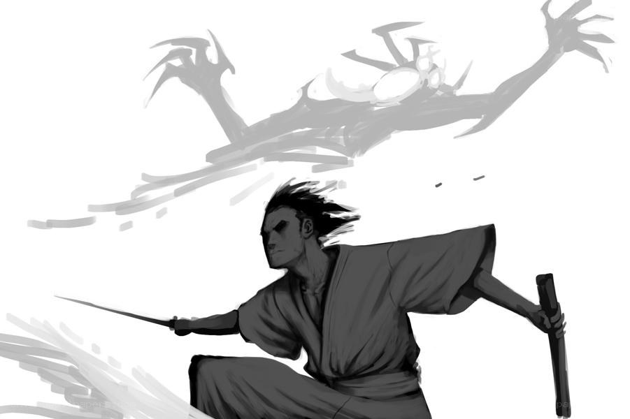 samurai in combat