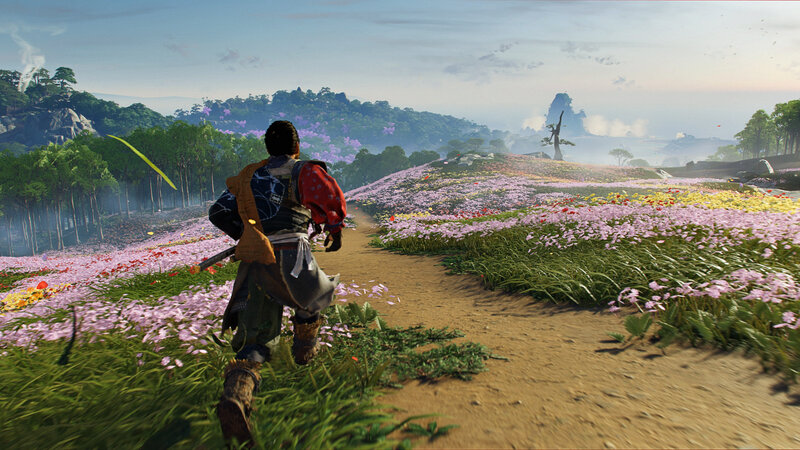 Samurai in Flower Field — Green