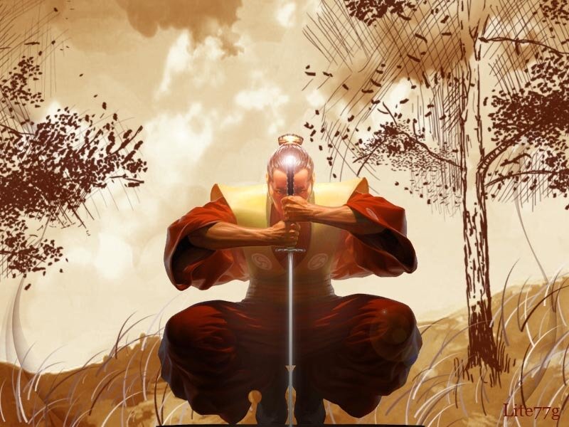samurai in meditation