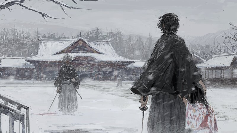 Samurai in Snowstorm