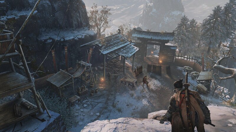Samurai in Snowy Village